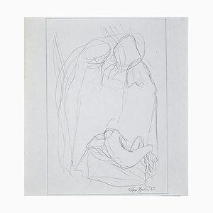 Lápiz de dibujo original Leo Guida, reclining nude de Leo Guida, 1972