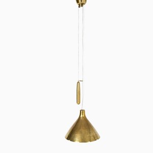 Brass ceiling lamp by Paavo Tynell