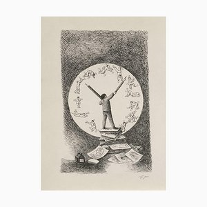 Roland Topor, L'Horloge, Lithograph on Arches Paper