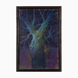 Renato Criscuolo, Tree Bleu, Öl auf Leinwand