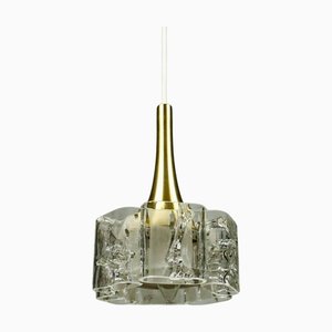 Lampada a sospensione Mid-Century in alluminio e vetro di Doria Leuchten