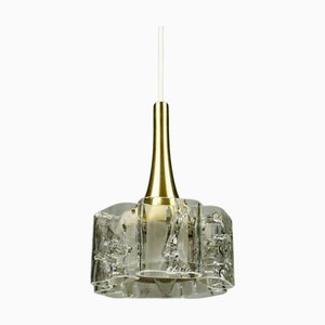 Mid-Century Glass & Aluminium Pendant Lamp from Doria Leuchten