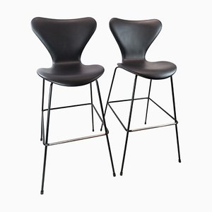 Tabourets de Bar Modèle 3187/3197 par Arne Jacobsen et Fritz Hansen, Set de 2