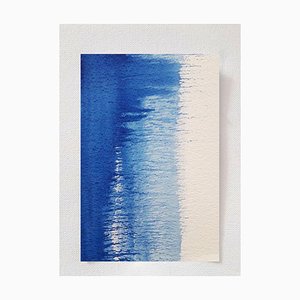 Wave, Top View, Original Watercolor Drawing by Antonietta Valente, 2020