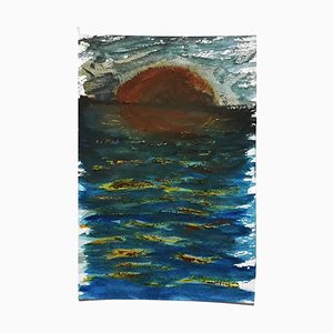 Fire, Original Watercolor Drawing by Antonietta Valente, 2020