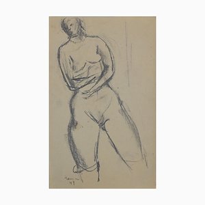 Nude of Woman, Original Pencil by Herta Hausmann, Mid,20th Century