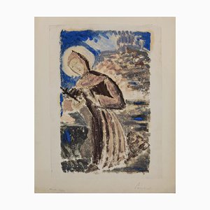 Unknown, Saint Francis of Assisi, Original Monotype, 1950