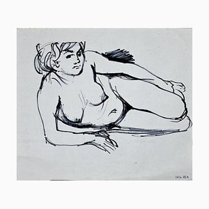 Leo Guida, Female Nude, Original Marker Pen Drawing, 1970s