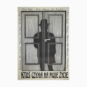 Poster Jerzy Flisak, qualcuno nascosto nell'ombra di La mia vita, vintage di George Flisak, 1975