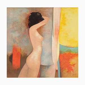 Nu au rideau jaune by Claude Gaveau