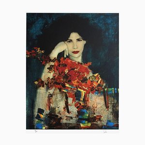 Femme avec Bouquet par Juan Castilla