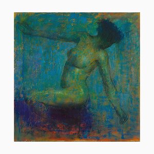 Renato Criscuolo, Vibraciones verdes, óleo sobre lienzo
