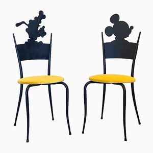 Set of Vintage Mickey & Pluto Childrens Chairs, 1980s