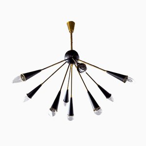 Italian 9-Arm Sputnik Chandelier, 1960s