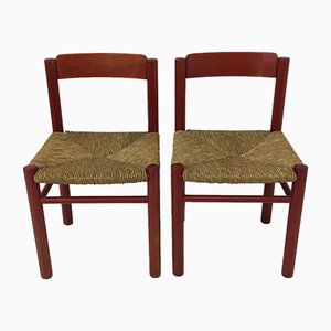 Stühle aus Korbgeflecht, 1970er, 2er Set