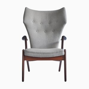 Sillón de orejas danés de teca de Kurt Østervig, años 50