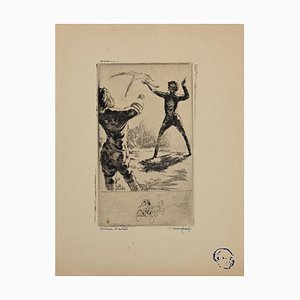 Henri Color, Figure, Original Etching, Early 20th Century
