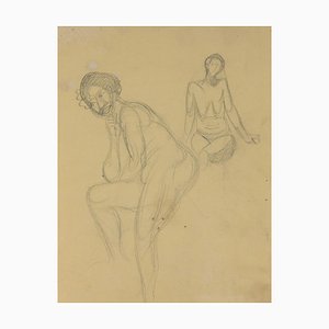 André Meaux Saint-Marc, Naked Woman, Lápiz original, siglo XX