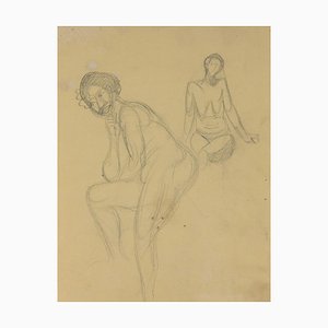 André Meaux Saint-Marc, Naked Woman, Original Pencil, 20th Century