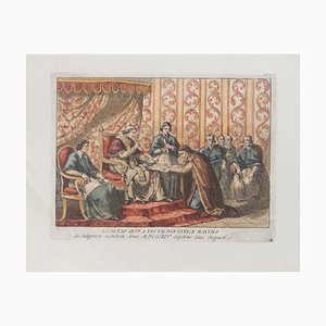 Après Bartolomeo Pinelli, the Pope, Original Etching, 1850