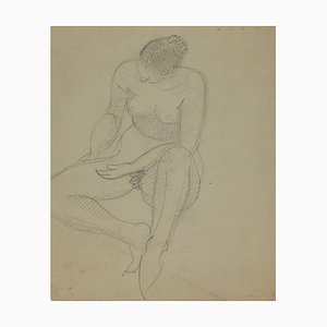 André Meaux Saint-Marc, donna nuda, matita originale, inizio XX secolo