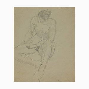 André Meaux Saint-Marc, Naked Woman, Original Pencil, Early 20th Century