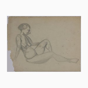 André Meaux Saint-Marc, Naked Woman, Original Pencil, Early 20th Century