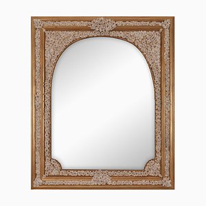 Specchio Arco Fiorito vintage in porcellana e legno di Giulio Tucci