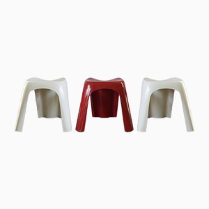 Italian Plastic Stools by Giorgina Castiglioni for Bilumen, 1970, Set of 3