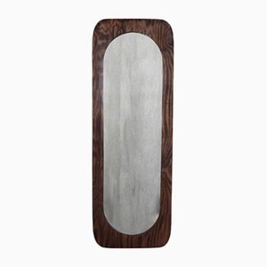 Large Scandinavian Wooden Wall Mirror, 1950s