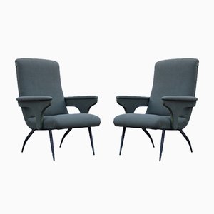 Italienische Grüne Sessel von Gigi Radice für Minotti, 1950er, 2er Set