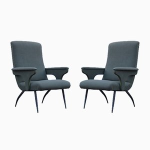 Italienische Grüne Sessel von Gigi Radice für Minotti, 1950er, 2er Set