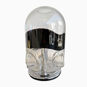 Lámpara italiana vintage de cristal de Murano y metal de Toni Zuccheri para Veart, años 80