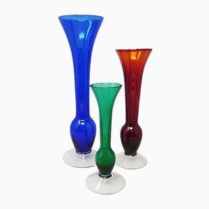 Italian Murano Glass Vases by Seguso, 1970s, Set of 3