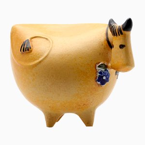Mid-Century Swedish Great Zoo Series Stoneware Cow by Lisa Larson for Gustavsberg, 1960s