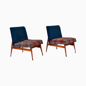 Blue Checkered Chairs from Fratelli Reguitti, Set of 2