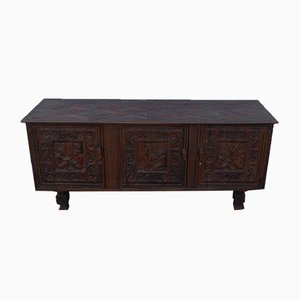 Antique African Carved Wood Buffet
