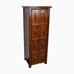 Dutch Pine Industrial Apothecary or Workshop Cabinet, 1930s