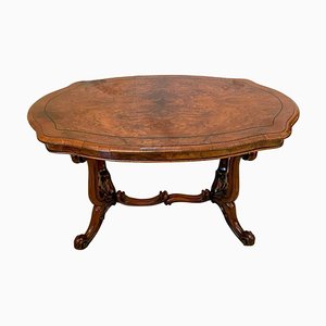 Victorian 19th Century Burr Walnut Freestanding Centre Table