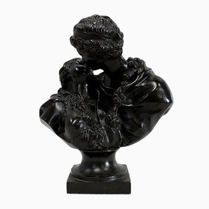 Bronze Le Baiser Donné di JA. Houdon, fine XIX secolo