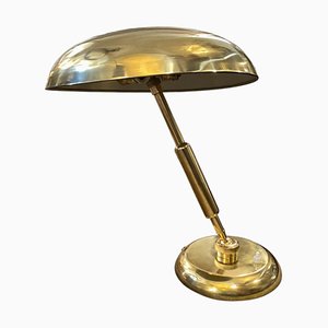 Mid-Century Italian Angelo Lelli Style Solid Brass Table Lamp