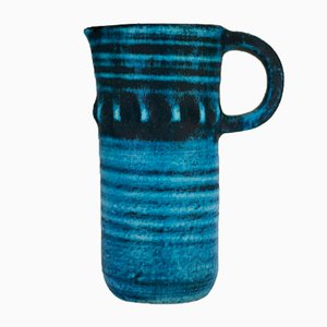 Ceramic Bleu Gitane Pitcher by Accolay, 1960s