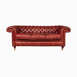 20th Century Leather Chesterfield 3-Seat Sofa, 1980s
