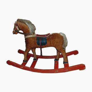 Cavallo a dondolo Art Déco in legno