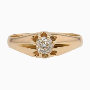 20th-Century Diamond 18 Karat Yellow Gold Ring