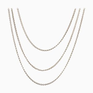 20th-Century French Silver Long Necklace