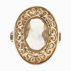 Anillo Cameo francés antiguo de oro