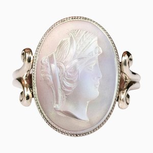 Anello Cameo in oro bianco