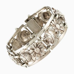 Bracelet Fleurs Belle Époque en Argent, France, 1900s