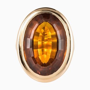 Vintage 11.50 Carat Citrine 18 Karat Yellow Gold Ring, 1960s